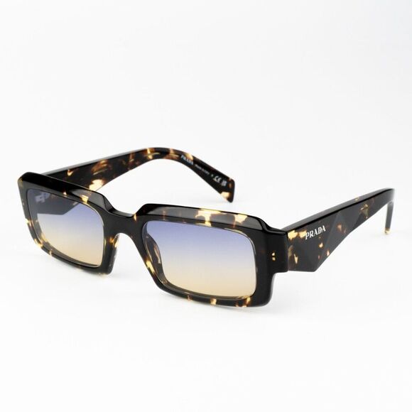 NEW Prada PR27ZS 16O50E Black Tortoise Gradient Yellow Square Unisex Sunglasses - Picture 5 of 10